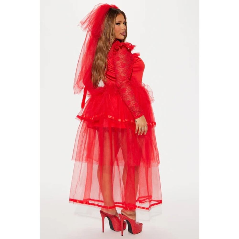 NEW Party King Twisted Bride to Be Beetlejuice Lydia Costume Size XS - Picture 6 of 6